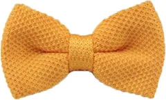ShopXJ 蝶ネクタイ キッズ ニット 男の子 ボウタイ 結婚式 披露宴 パーティーに(イエロー,  Free Size)