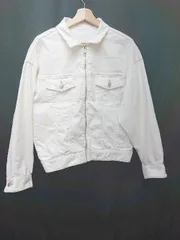 ◇ COMME CA ISM コムサイズム ストレッチ　ジップアップ　デニム調 長袖 ジャケット サイズ9 ホワイト レディース P  【1407100037414】
