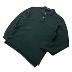 ラルフローレン ポロスポーツ 長袖 ポロシャツ レディース Mサイズ 緑 グリーン 【 90sの雰囲気♪ 】 RALPH LAUREN POLO SPORT ●AK362