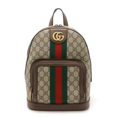 GUCCI グッチ オフィディア GGスプリーム スモール バックパック リュックサック シェリーライン PVC ベージュ モカブラウン 547965