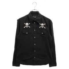 NUMBER (N)INE (ナンバーナイン) 07AW スカル ワッペン 長袖シャツ ドクロデザイン シャツカラー ブラックのサムネイル