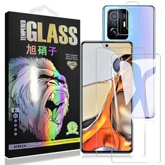Xiaomi 11T / 11T Pro フィルム 【2+2枚セット- AGC旭硝子素材】 xiaomi 11t ガラスフイルム【2枚】+ レンズフィルム 【2枚】 mi 11t 液晶保護フィルム xiaomi 11t pro 強化ガラス さらさらレンズ保 0