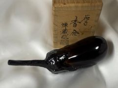 [茶道具] 三宅謙蔵　山中塗　茄子香合　(共箱) ○ 茶道具 香合 茄子 棗 乾棗 木箱 - メルカリ