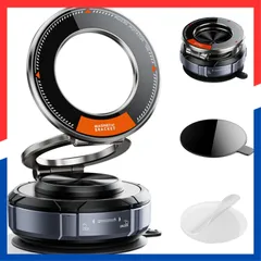 【在庫処分】360°回転な台座 Magsafeに対応多角度自由調節 マグセーフ 真空吸盤&強力マグネットfor 車/ジム/ミラー/シャワー用 亜鉛合金 マグネットHohosb 携帯スタンド 車 iPhone&Android多機種と多車種が対応 スマホホルダー