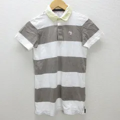 H■カンタベリー/CANTERBURY ボーダー柄 半袖ポロシャツ ラガーシャツ【M】LADIES■33【中古】