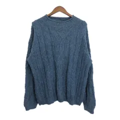 90年代 ペルー製 Alpaca Connection アルパカ ニット セーター ブルー (メンズ XL) 中古 古着 R0266