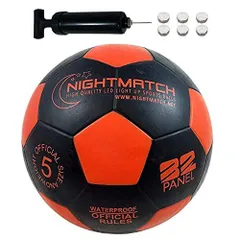 新品 NIGHTMATCH ナイトマッチ LED ライトアップ サッカーボール －キックするとLEDライトが光る－ 空気入れポンプ 予備電池 日本語説明書付き