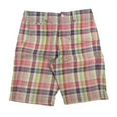 z■アーバンリサーチ/URBAN RESEARCH ハーフパンツ ショーツ チェック柄■赤着青系【38】MENS/68【中古】■