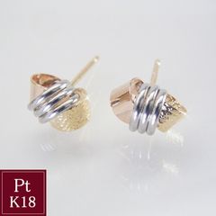 ピアス トリニティ プラチナ900 K18ゴールド K18ピンクゴールド pt900 k18 k18pg スリーカラー 地金 品番ad-083 2営業日前後の発送予定