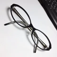 ブラック 楕円形 ヴィンテージ メガネフレーム