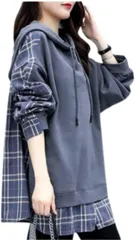 RED RAY パーカー トレーナー トップス レイヤード 長袖(ブルー,  3XL)