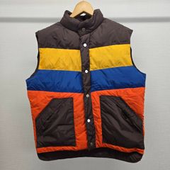 ノーブランド ダウンベスト マルチカラー ヴィンテージ メンズ 古着 M-C-420