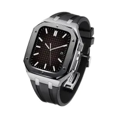 アップルウォッチバンド（Apple Watchバンド）SOL(ソル)Chronos Metal【ブラックバンド×シルバーブラック】44mm/45mm/46mm対応 [BELTIES]