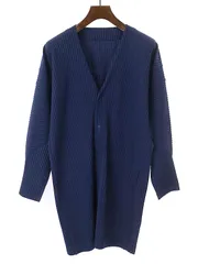 HOMME PLISSE ISSEY MIYAKE オム プリッセ イッセイ ミヤケ 20AW プリーツロングカーディガン ネイビー サイズ：3のサムネイル
