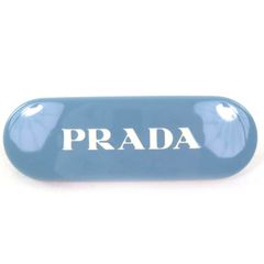 PRADA ロゴ ヘアクリップ ライトブルー バレッタ 箱付き 正規品 人気