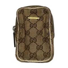 【極美品】GUCCI グッチ GG柄レザー使い ポーチ コスメポーチ 小物入れ GUCCI グッチ GGキャンバス ブラウン×レッド 化粧ポーチ コスメ