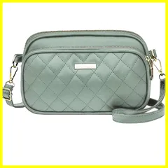 【人気商品】，【特価商品】，【特価】レディース 斜めがけ ミニバッグ 大人 ショルダーバッグ おしゃれ シンプル キルティングバッグ 3ポケット フェイクレザー コンパクト 旅行 仕分け [UMIYI] 整理 肩掛け 小さめ 大容量 マザーズバッグ カジュアル