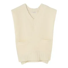 MECRE メクル オーバーサイズ モール ニットベスト ホワイト