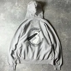 00s Champion 両面 企業 ロゴ プリント プレミアム リバースウィーブ スウェット フード パーカー / 00年代 オールド チャンピオン