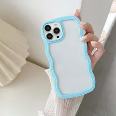 UEEBAI ケース 対応 iPhone 12/iPhone 12 Pro 6.1 inch 用の ケース 可愛い おしゃれケース ウェーブ デザイン ケース カラフルケース クリア TPUカバー 波状エッジ ソフトシェル ケース ワイヤレス充電対応 軽量 1