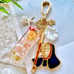イニシャル キーホルダー【クリームソーダ】ハンドメイド レジン