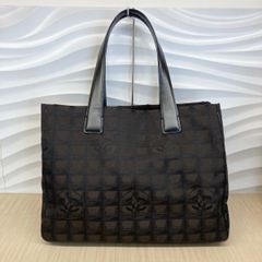 【中古】 CHANEL （シャネル） ﾆｭｰﾄﾗﾍﾞﾙﾗｲﾝﾄｰﾄ MM バッグ トートバッグ New Travel Line Brown ブラウン Canvas Leather キャンバス カーフ レザー A15991 10番台 2006年 used:A