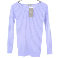 ナノユニバース 長袖 スキッパーカラー セーター L パープル系 nano universe ニット レディース 古着 【240416】 メール便可