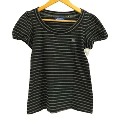 バーバリーブルーレーベル BURBERRY BLUE LABEL ロゴ刺繍 パフスリーブ ボーダーカットソー レディース  38