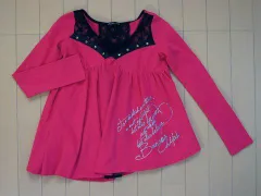 バナナチップス banana chips アウトレット 子供服 女の子 140cm 長袖 カットソー プルオーバー ピンク 春 秋 ★3 トップス ガールズ 女児 キッズ ジュニア 【中古】 ユーズド リサイクル 古着