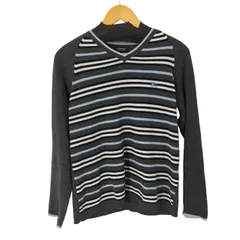 バーバリーブラックレーベル BURBERRY BLACK LABEL ワンポイント刺繍ロゴVネックセーター メンズ JPN：2 