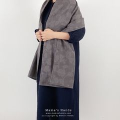 おしゃれな くすみ グレー 花柄 織り コットン ダブルガーゼ 綿100% ストール
