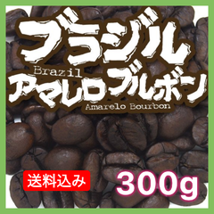 ブラジル アマレロ ブルボン／300g【送料込み】（ネコポス配送）　炭火焙煎　コーヒー　南蛮屋