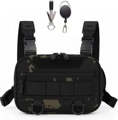 Thujopsis 釣りバッグ フィッシングバッグ タックルバッグ チェストバッグ 登山 サイクリング タクティカル 多機能 ラインカッター付き(迷彩)