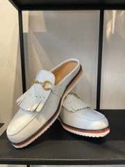 バジョルゴ　BajoLugo 　サボサンダルキルティタン　スムースホワイトビットゴールド26.0 25.5cm（BG-311）SAMPLE商品