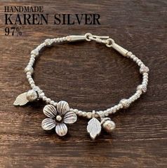 現品限り ブレスレッド レディース カレンシルバー ハンドメイド エスニック Karen Silver  #22 メキシカンジュエリー