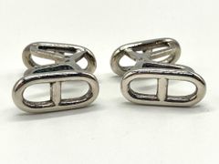 【ITGRXM91SXWY】HERMES エルメス ヴィンテージ Ag925 シェーヌダンクル カフス 11.1g