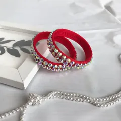 BA-03 Ballroom バングル 社交ダンス アクセサリー オーロラストーン 赤