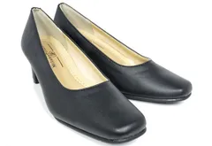 レディースパンプス 2200 プレーンパンプス ローヒールパンプス フォーマルパンプス フォーマルシューズ オフィスシューズ スクエアトゥ 太ヒール 3E 幅広 静音 通勤 冠婚葬祭 滑りにくい 履きやすい 柔らかい 婦人 靴 ブラック 黒