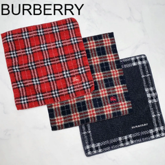 【未使用に近い】BURBERRY　バーバリー　ハンカチ　かわいい　ブランド　ハイブランド　刺繍