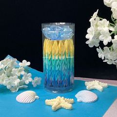 ミルフィーユ千羽鶴（完成品・ミントブルー系グラデーション）