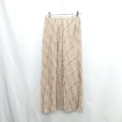 ◇ ◎●未使用● ⊇ Techichi テチチ チェック柄 ロング プリーツ スカート サイズF ブラウン系 レディース E  【1411280027622】