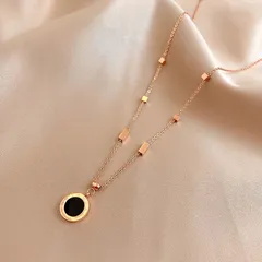 18Kピンクゴールド製リバーシブルペンダントネックレス