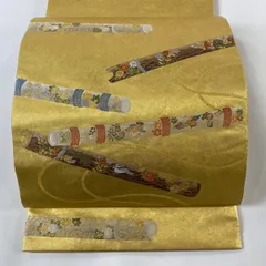 旧家蔵出し西陣織岡慶丸帯金糸老松青海波