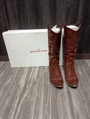 【K-1035】cava cava サヴァサヴァ （24.0） レザー ロングブーツ ブラウン