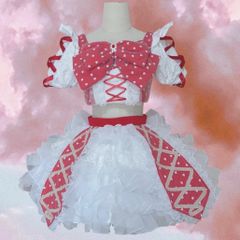 アイドル コンカフェ 衣装 オリジナル ハンドメイド いちご 苺 メイド 赤 アイドル コンカフェ 衣装 オリジナル ハンドメイド いちご 苺