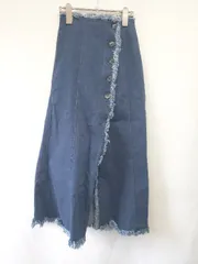 ◇ Θ AZUL BY MOUSSY アズール デニム ロング フレア スカート サイズＭ ネイビー系 レディース E  【1508060000958】