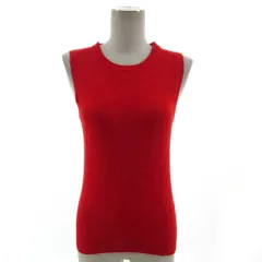 ザラ ZARA ベスト ニット 丸首 プルオーバー オレンジ系 オレンジレッド M