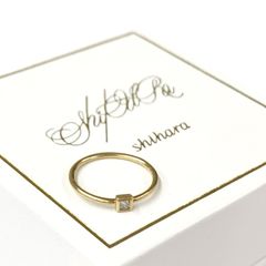 Shihara シハラ プチリング K18YG ダイヤモンド 0.05ct 0.7g ゴールド #2