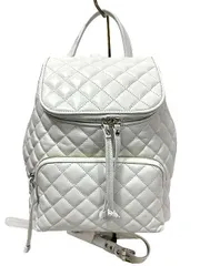 【中古】MADAM HIROKO マダムヒロコ　キルティングリュック　リュックサック　ホワイト　本革　※黒い汚れあり。＿s19＿セルモアから出品＿s-0367-r19