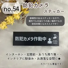【no.54】防犯カメラステッカー シンプルデザイン インテリア 玄関ポストインターホン プレートステッカー アクリルプレートステッカー マグネット加工 オプション追加もOK